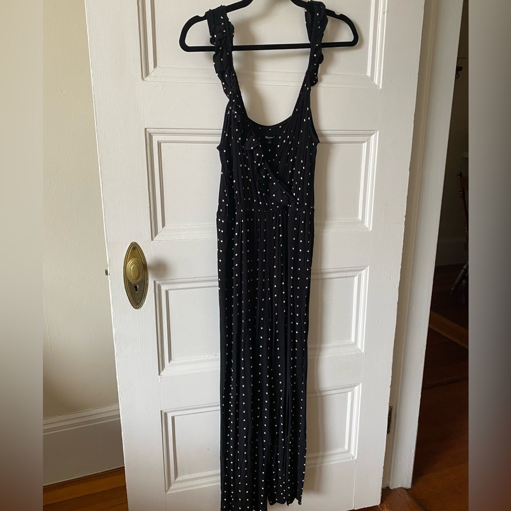 🌻Madewell Polka Dot Jumpsuit black white size 8